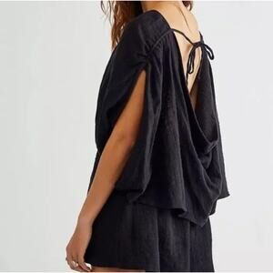 free people black drape back pietro romper